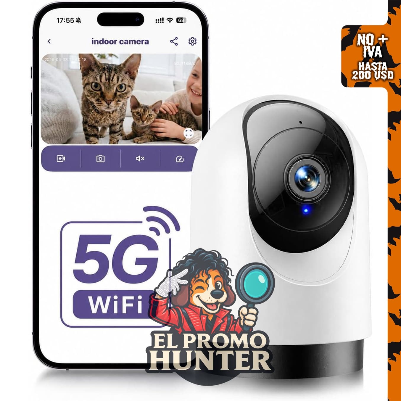YOTON Cámara interior 2K, monitor para bebé y mascotas con conectividad Wi-Fi 5G.