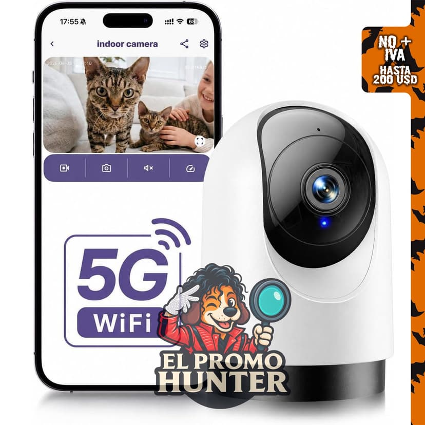 YOTON Cámara interior 2K, monitor para bebé y mascotas con conectividad Wi-Fi 5G.