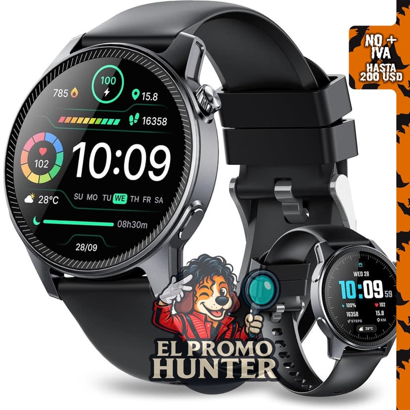 Reloj inteligente para hombre con capacidad para hacer y recibir llamadas, pantalla clara.