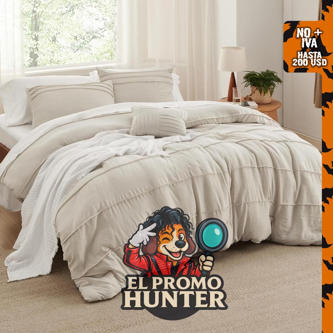 Bedsure Juego de edredón Queen de 4 piezas en color beige, incluye edredón, 2 fundas de almohada y 1 almohada decorativa.
