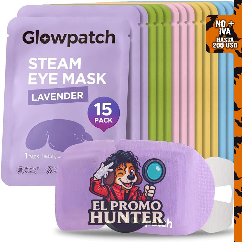 Paquete de 15 máscaras de ojos de vapor desechables para el cuidado de la piel.