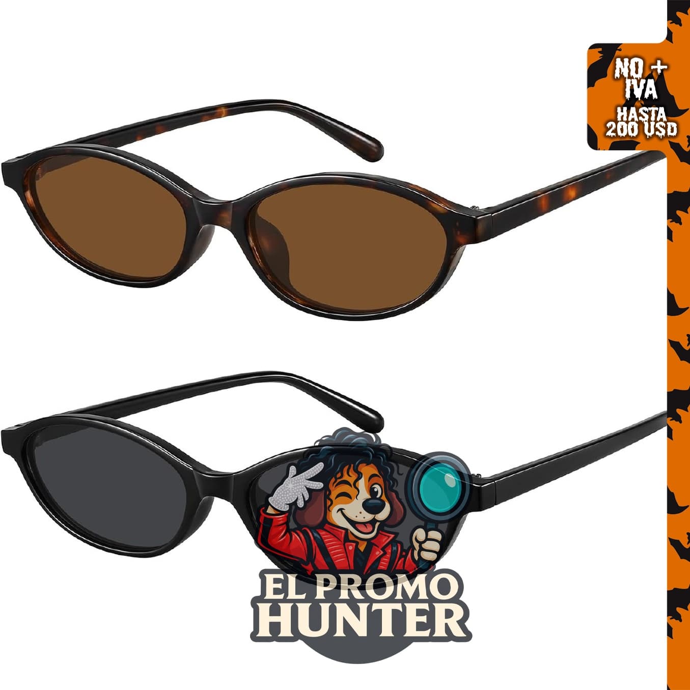 WOWSUN Lentes de sol ovalados retro para mujer, diseño de ojo de gato pequeño, con protección UV400.
