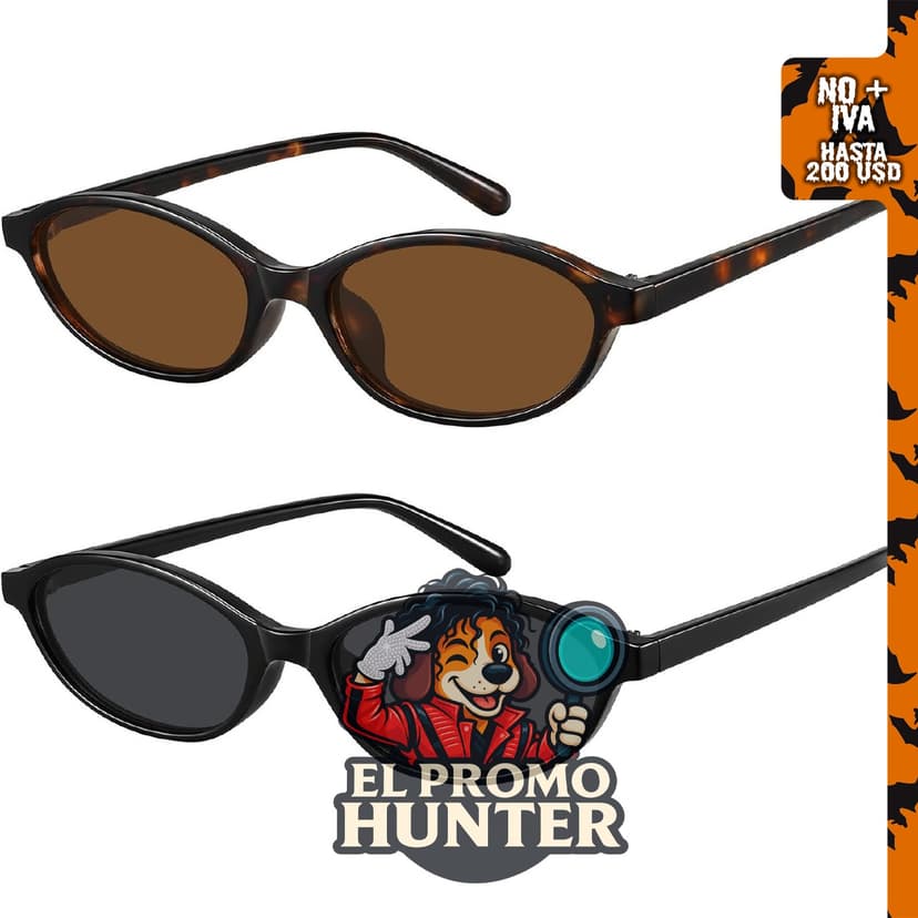 WOWSUN Lentes de sol ovalados retro para mujer, diseño de ojo de gato pequeño, con protección UV400.