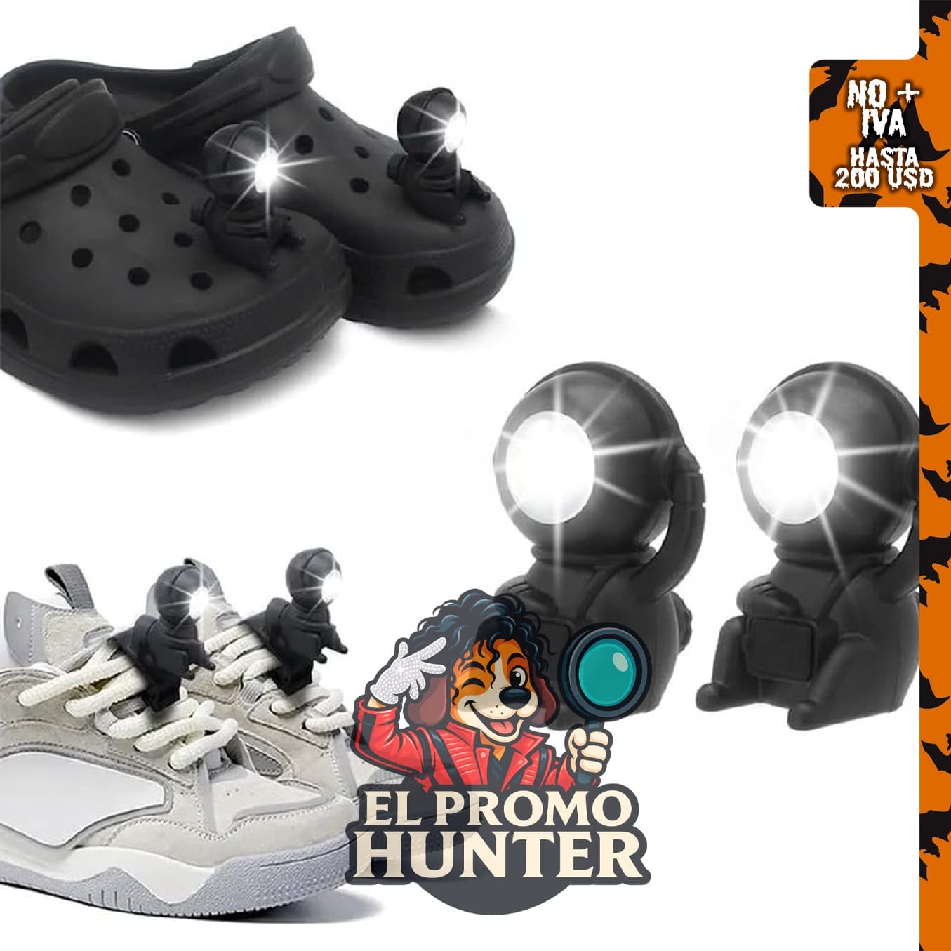 Lgooiin faros delanteros para zapatos, luces ajustables y linternas decorativas.