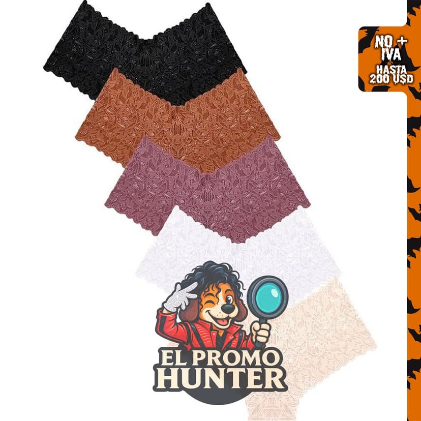 READY TO LOVE Ropa Interior Sexy para Mujer, 5 Pack de shorts de encaje y boyshorts transpirables.
