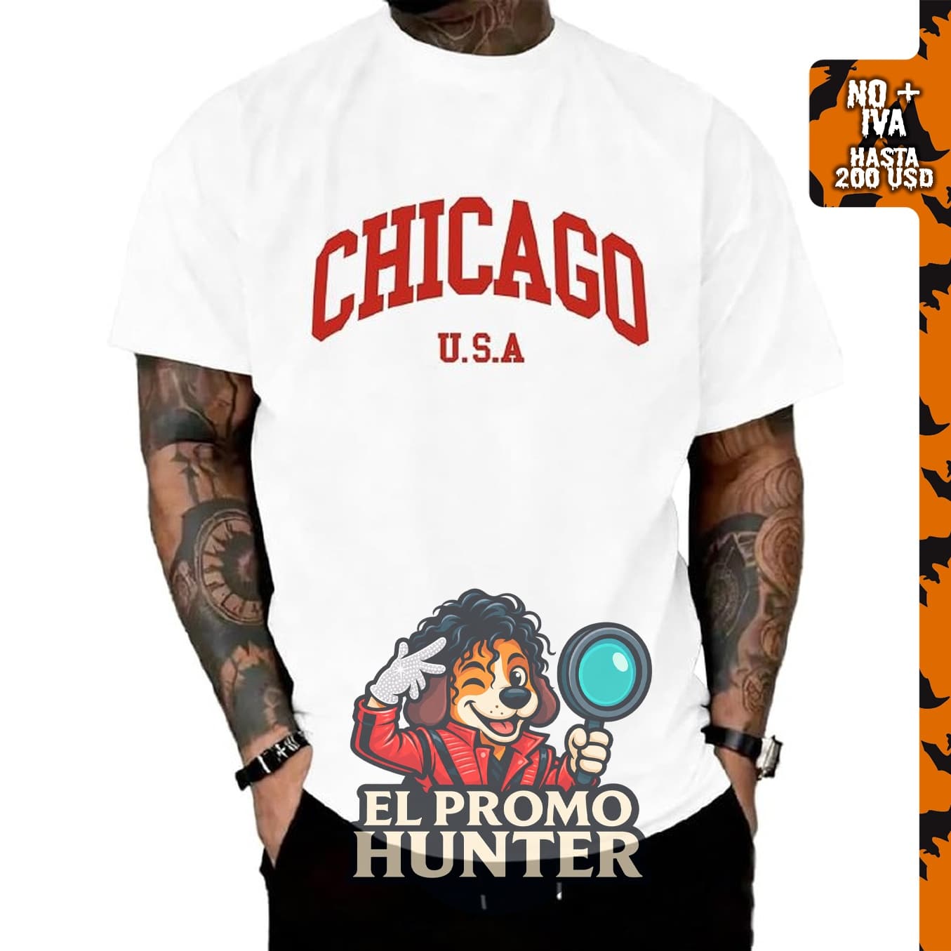 KESIHAN Camiseta para hombre con estampado de Chicago, 100% algodón.