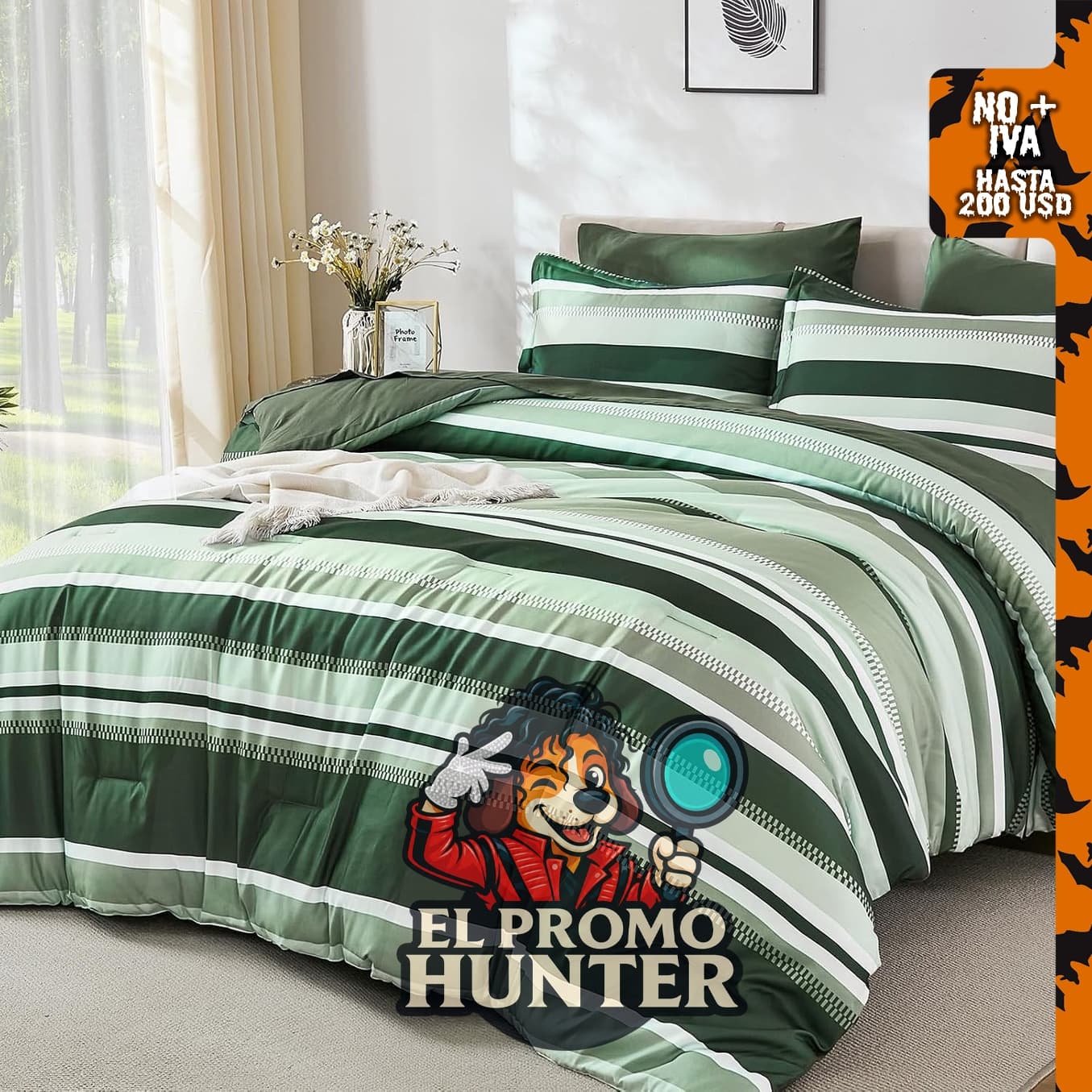 WONGS BEDDING Juego de edredón 01UAB020057G05AD, incluye edredón y fundas de almohada.
