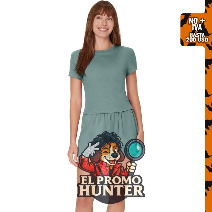 Hanes Originals conjunto de descanso de 2 piezas para mujer, incluye camiseta de muñeca corta y pantalones cortos.