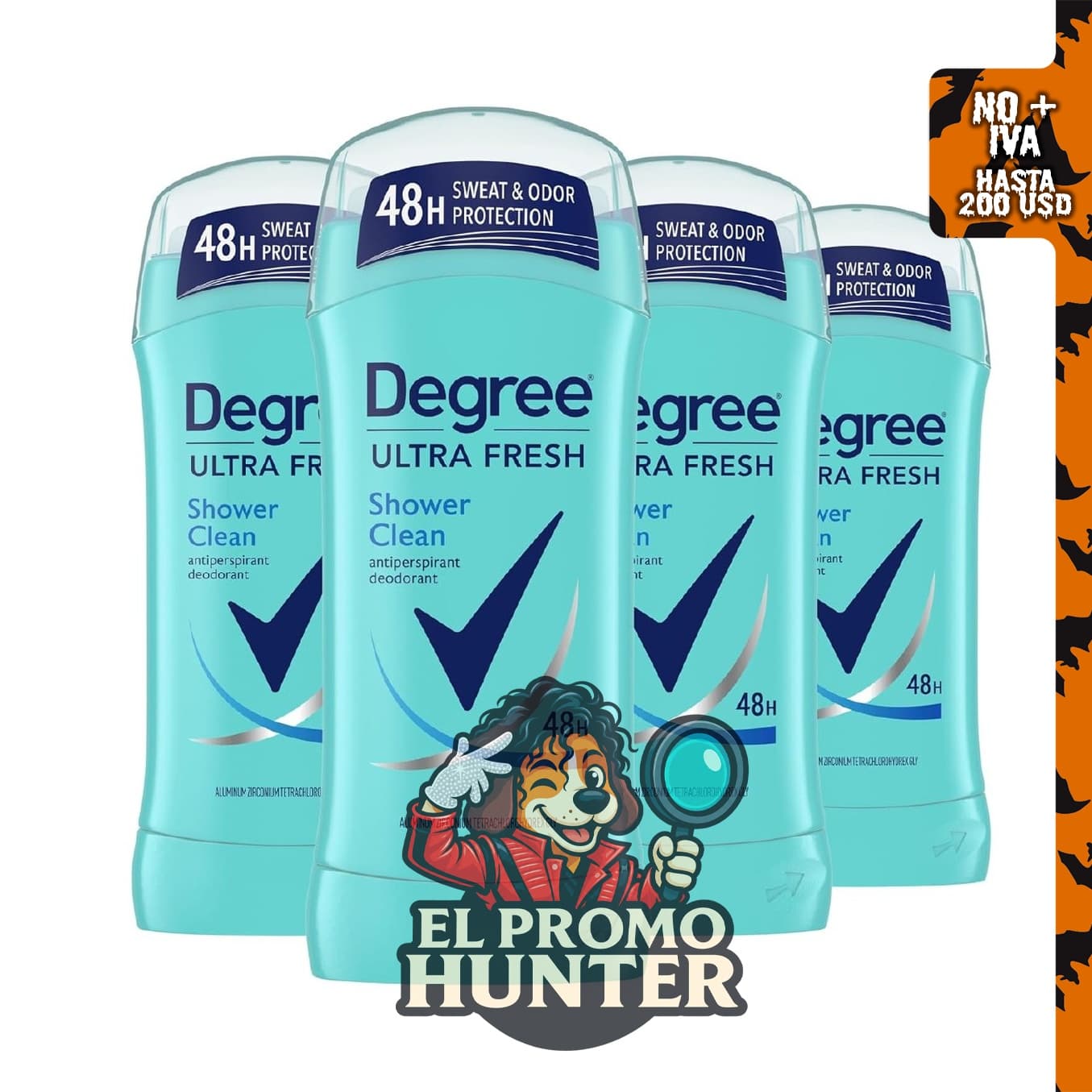 Degree Ultra Fresh - Desodorante antitranspirante en barra, paquete de 4, 2.6 oz (74 g) cada uno.