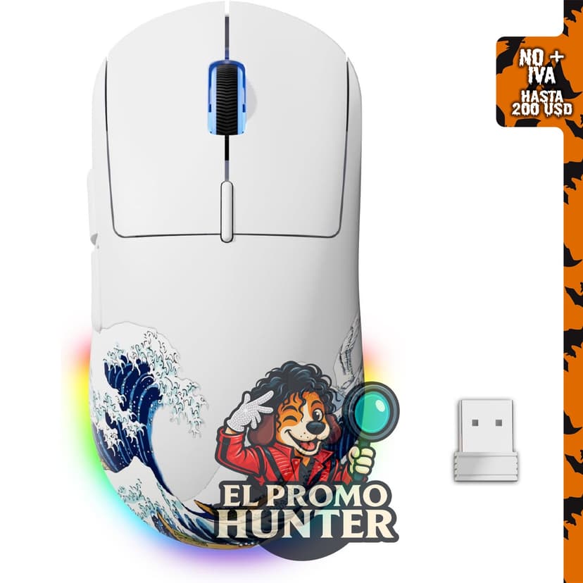 Ratón inalámbrico para juegos G57, 8000 DPI, color blanco.