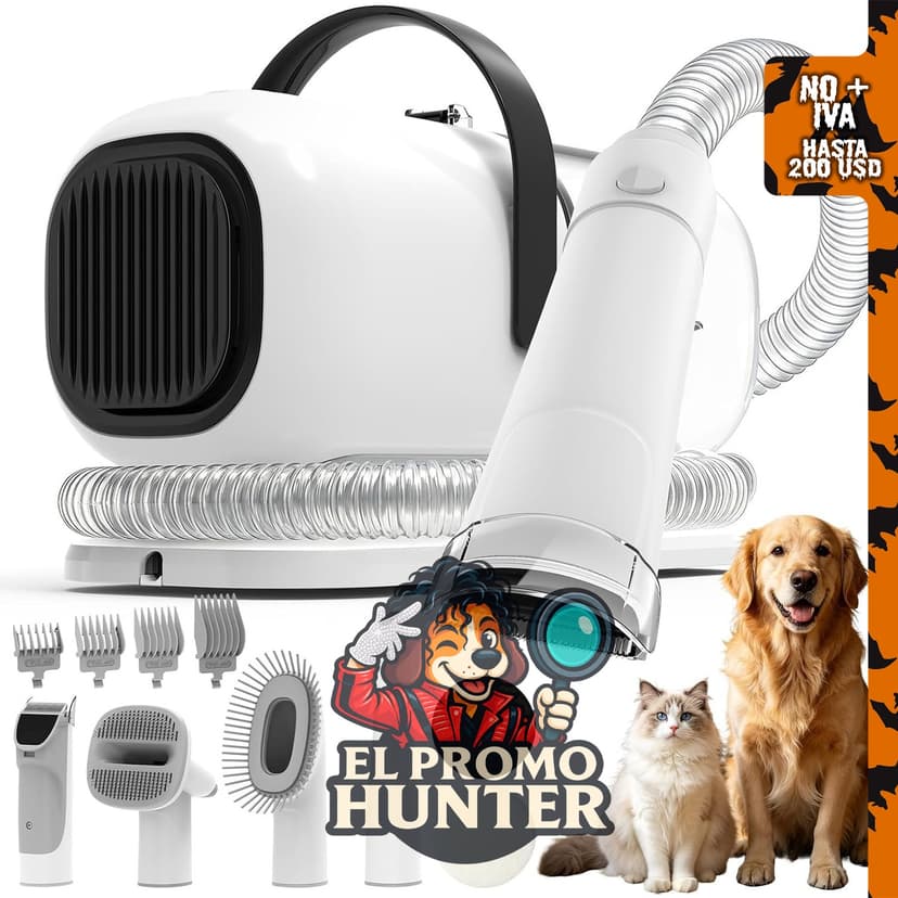 Kit de aseo para perros con aspiradora eléctrica, 12000Pa.