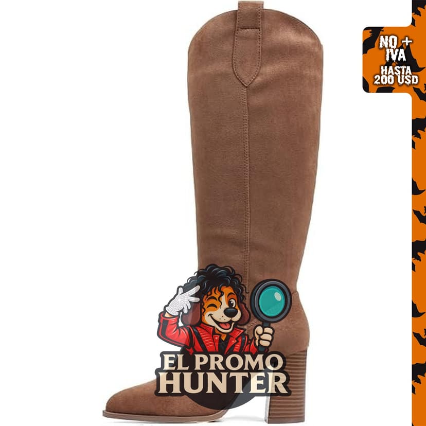 Botas altas de gamuza para mujer, con punta puntiaguda y tacón alto grueso.