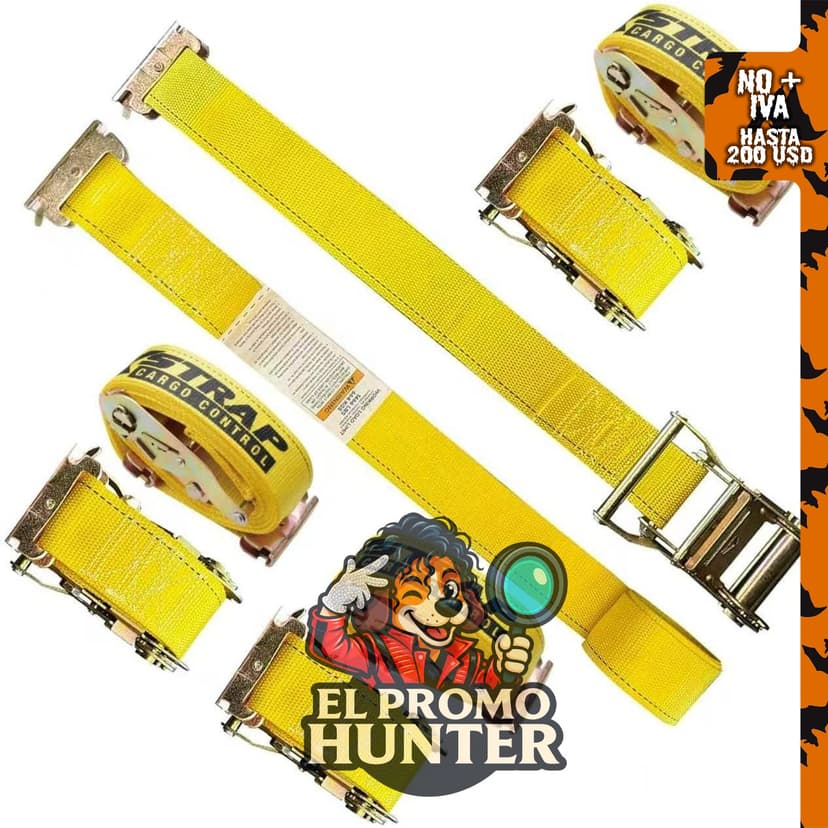 XSTRAP STANDARD Paquete de 4 correas de amarre de trinquete resistentes.