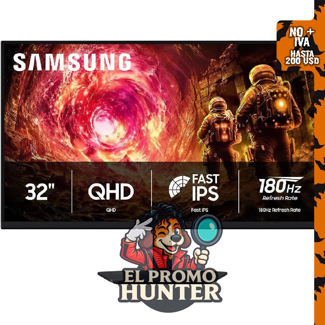 Monitor Samsung Odyssey G5 (G50F) QHD para juegos de 32" (81.3 cm).