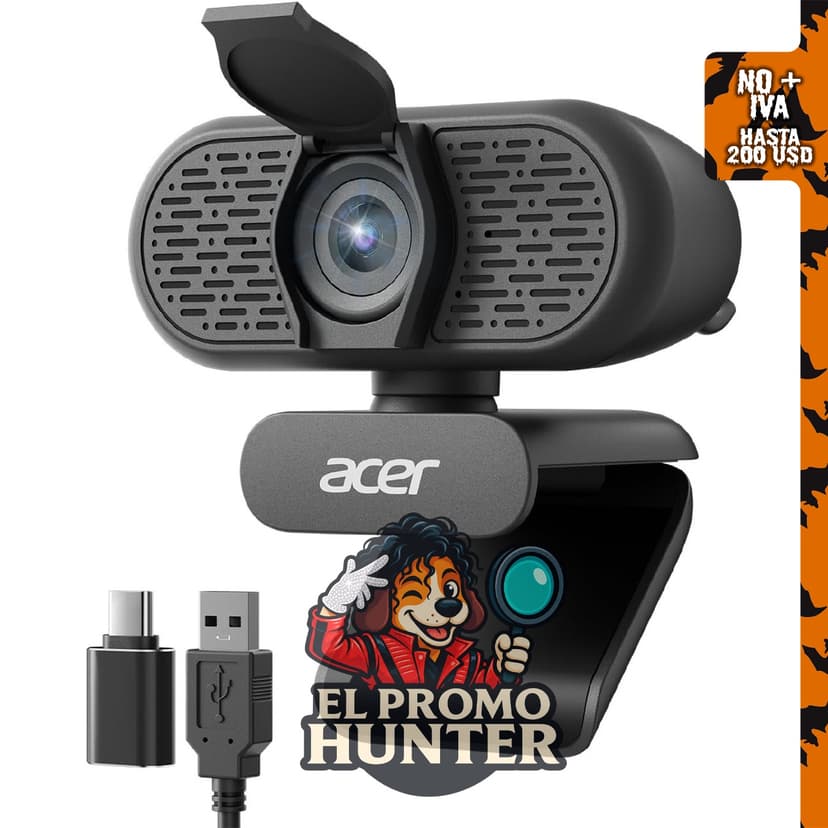Acer A610 Webcam 1080p para PC con micrófonos integrados.