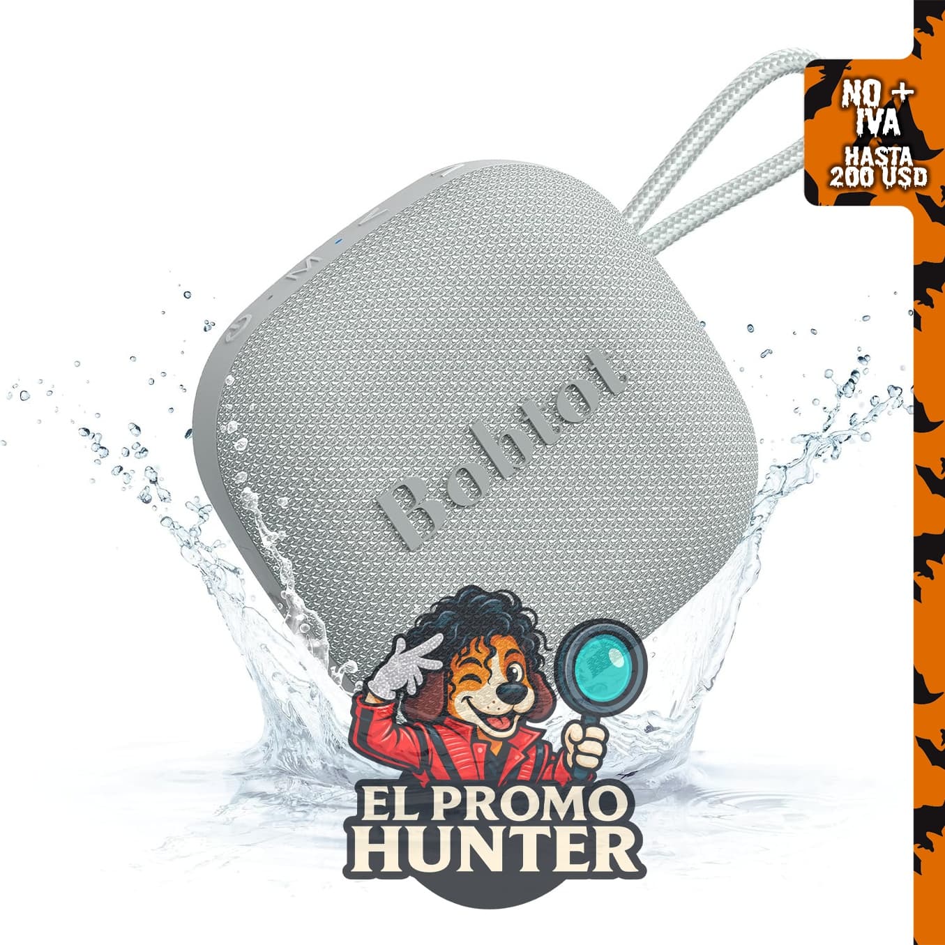 Bobtot Altavoz Bluetooth portátil, impermeable IPX7, emparejamiento TWS.