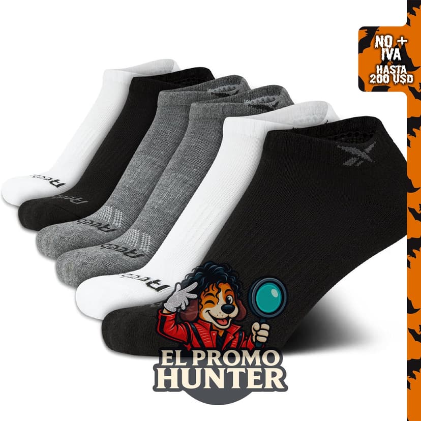 Reebok Calcetines de corte bajo para niños, paquete de 6 unidades.