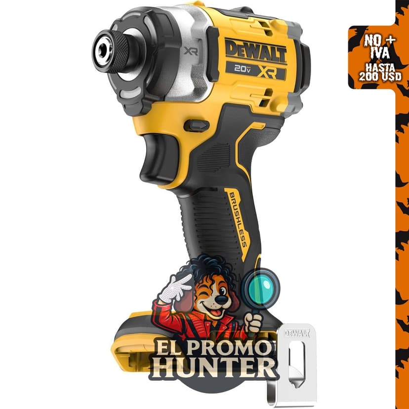 DEWALT Destornillador de impacto inalámbrico 20V MAX XR de 1/4" (DCF860B), herramienta desnuda.
