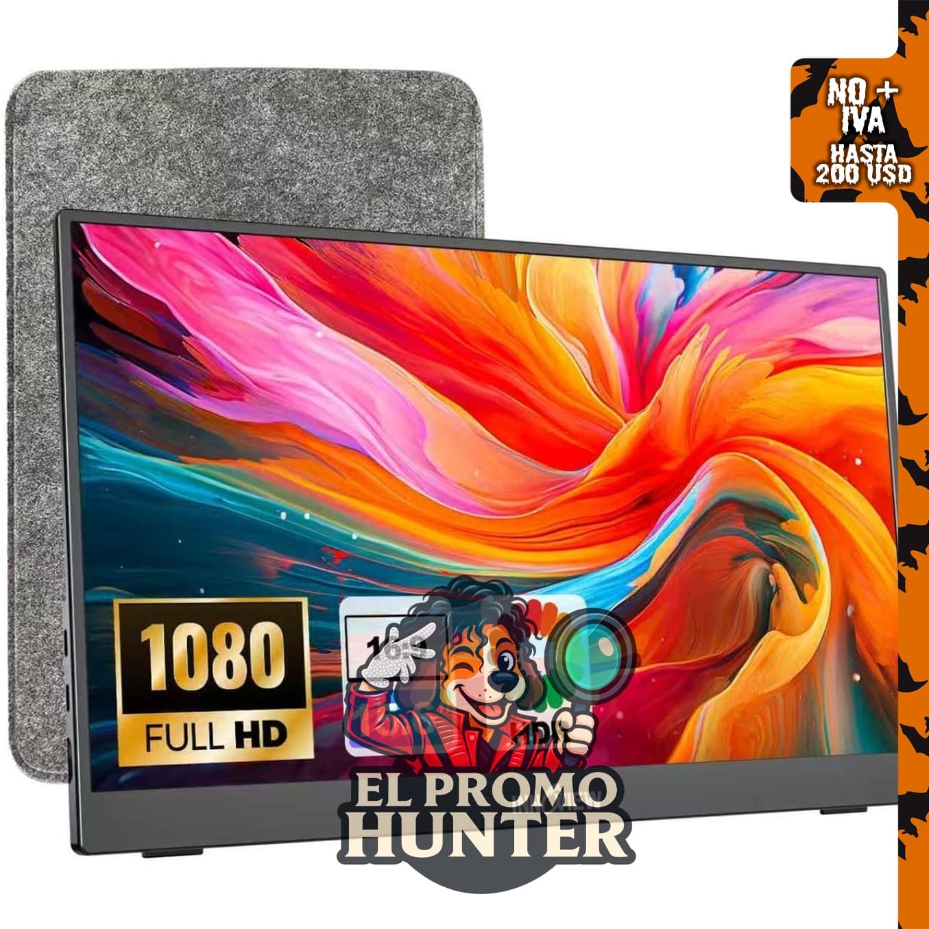 InnoView Monitor portátil de 15.6" (39.6 cm) FHD 1080P USB-C, compatible con MacBook, PC y Xbox.