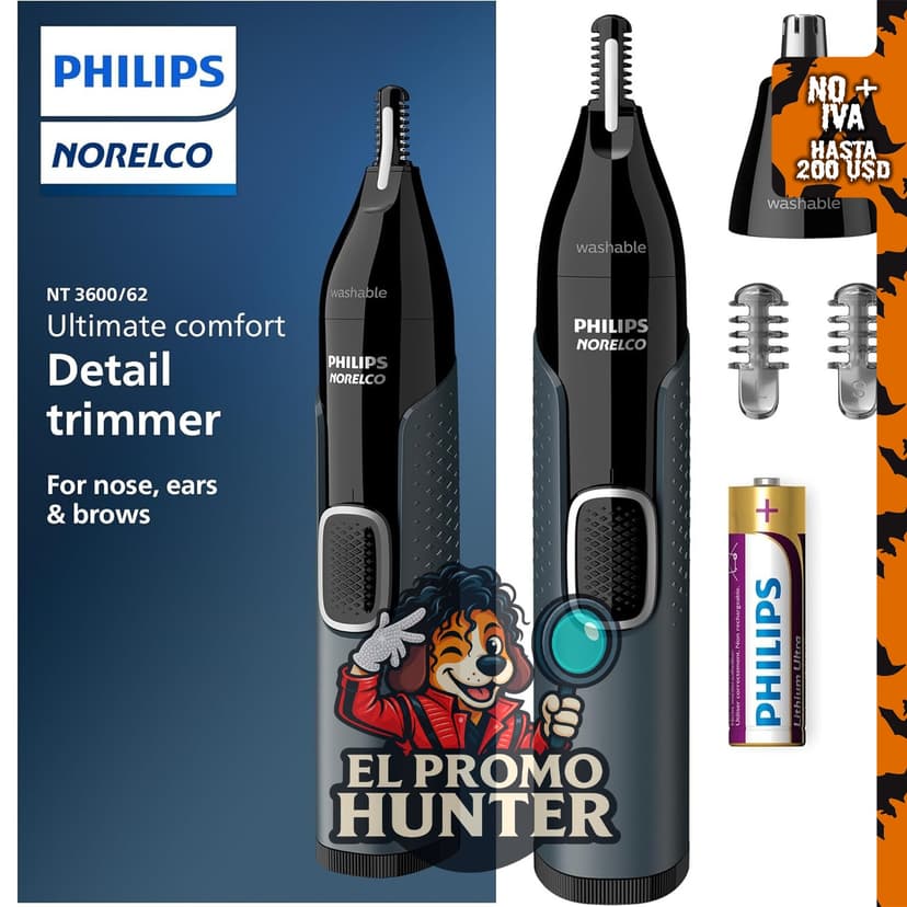 Norelco Philips 3000 - Recortadora para nariz, orejas y cejas.