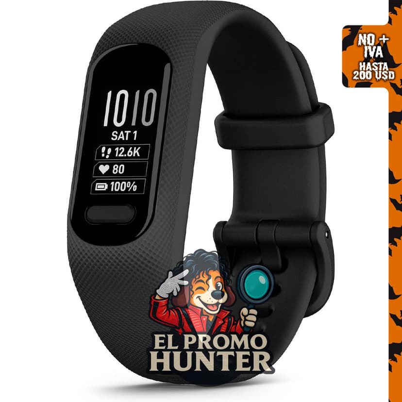 Garmin vívosmart® 5, rastreador de salud y estado físico, grande, negro.