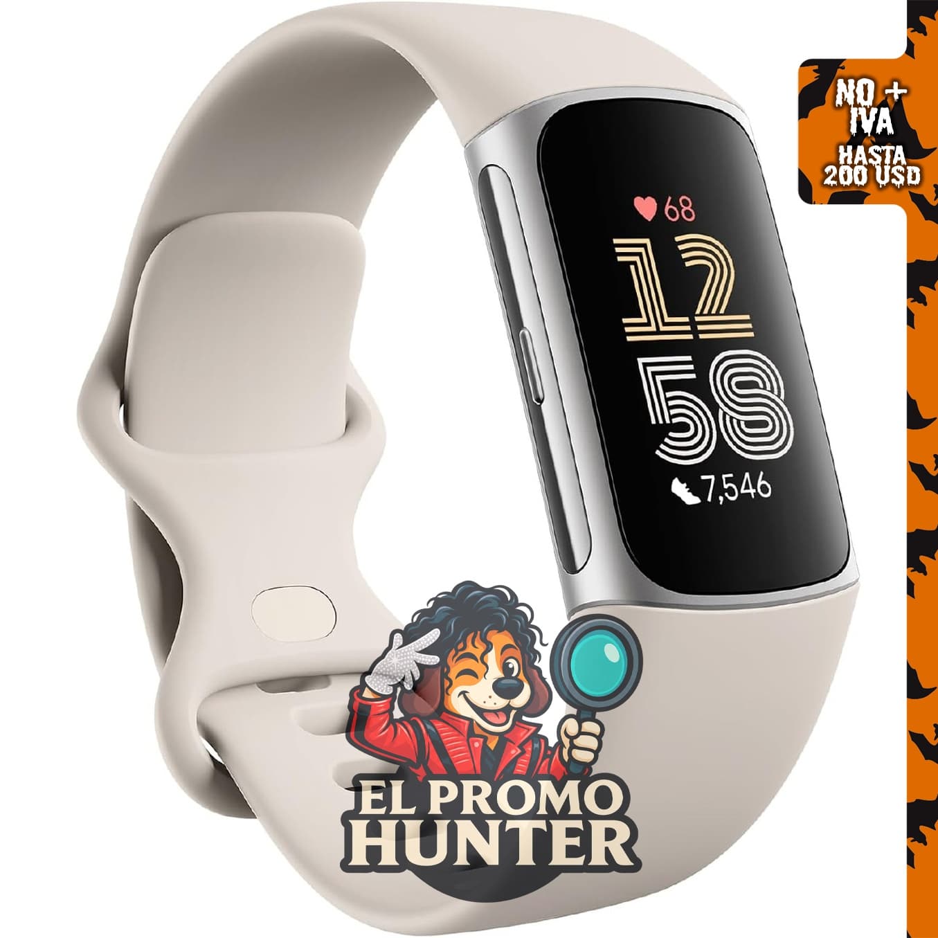 Fitbit Charge 6 - Rastreador de actividad física en porcelana y plata.