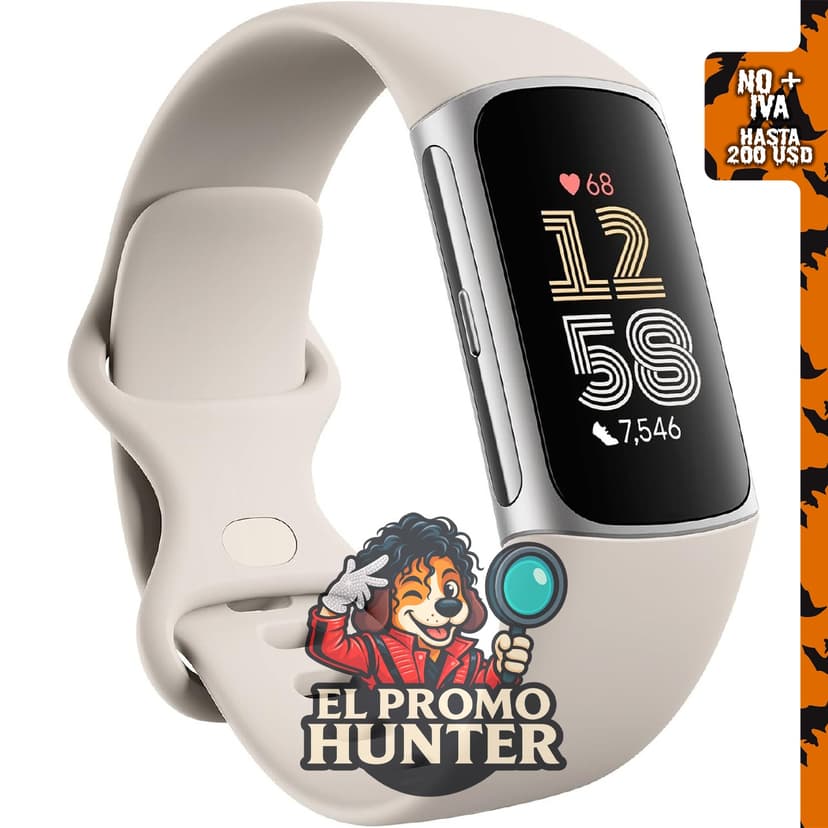 Fitbit Charge 6 - Rastreador de actividad física en porcelana y plata.