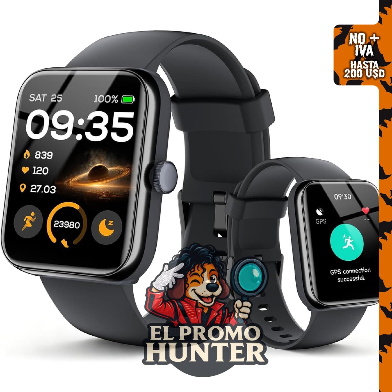 Reloj inteligente 2026 con GPS y resistencia al agua de 3ATM.