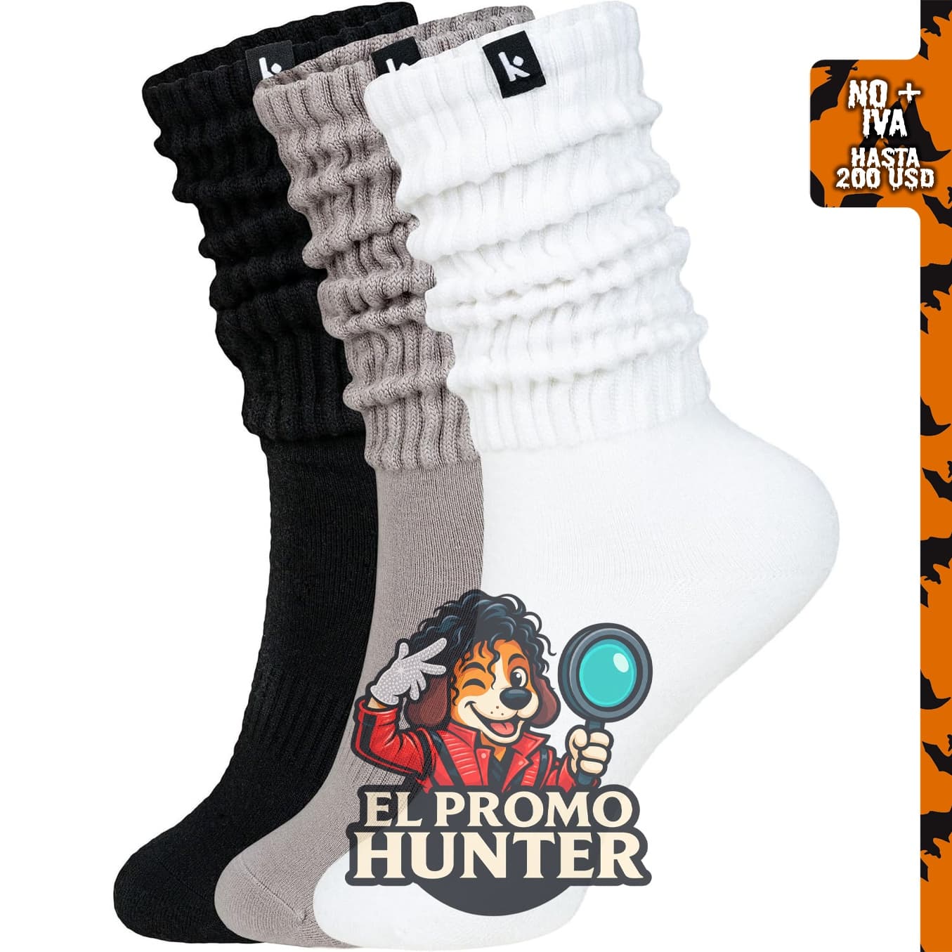 Kamo Fitness calcetines de bota para mujer, largos, paquete de 3 pares.