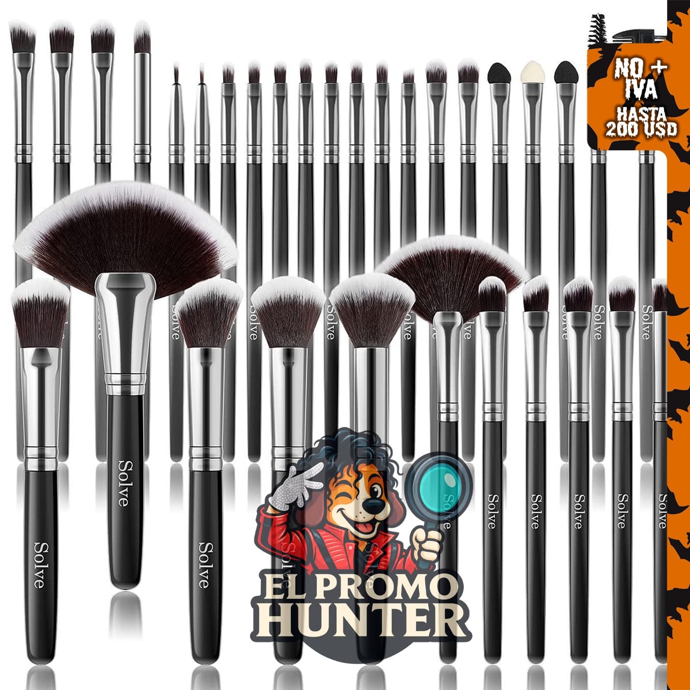 SOLVE Juego de 32 brochas de maquillaje profesionales.