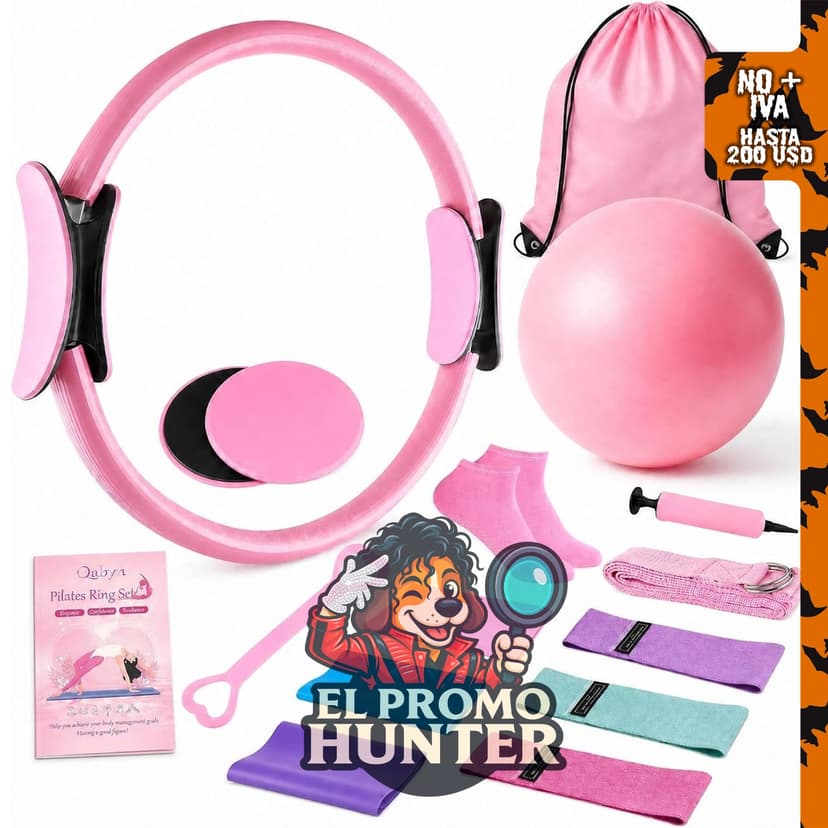 Kit de Pilates para el hogar, incluye anillo de Pilates, bola y bandas.