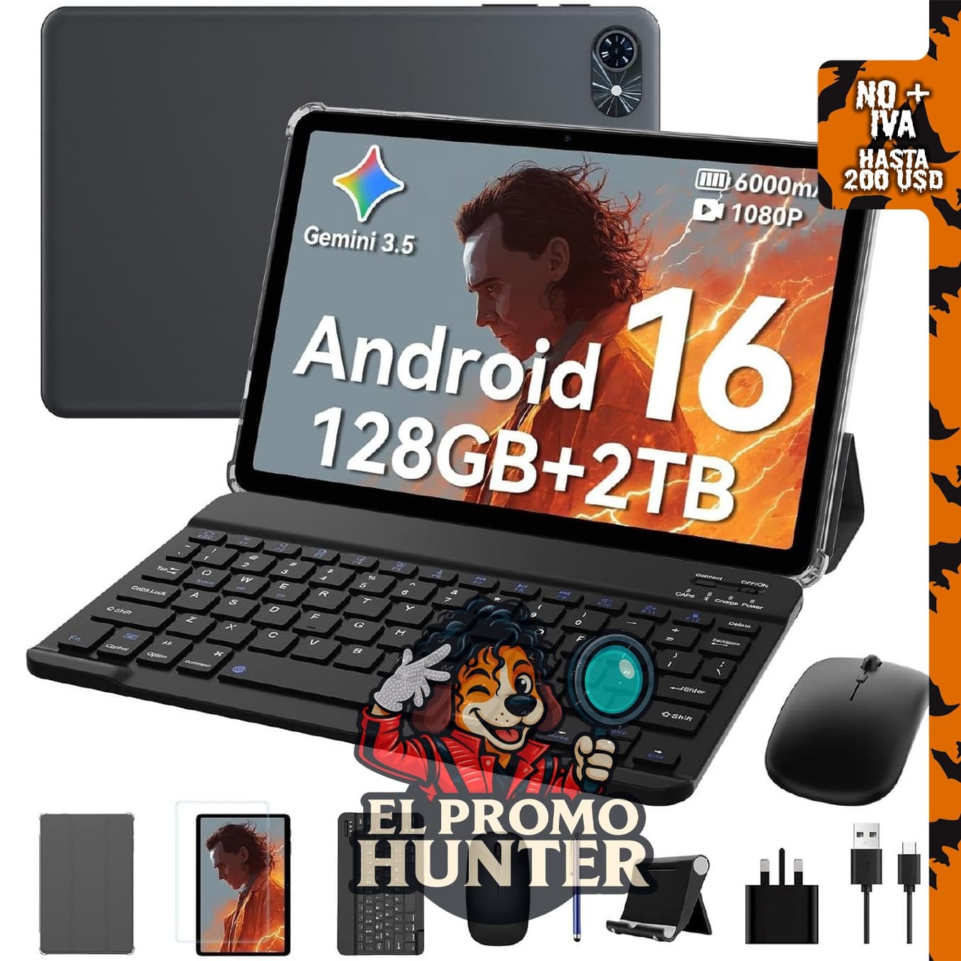 TABWEE Tablet Android de 10" (25.4 cm) con teclado.