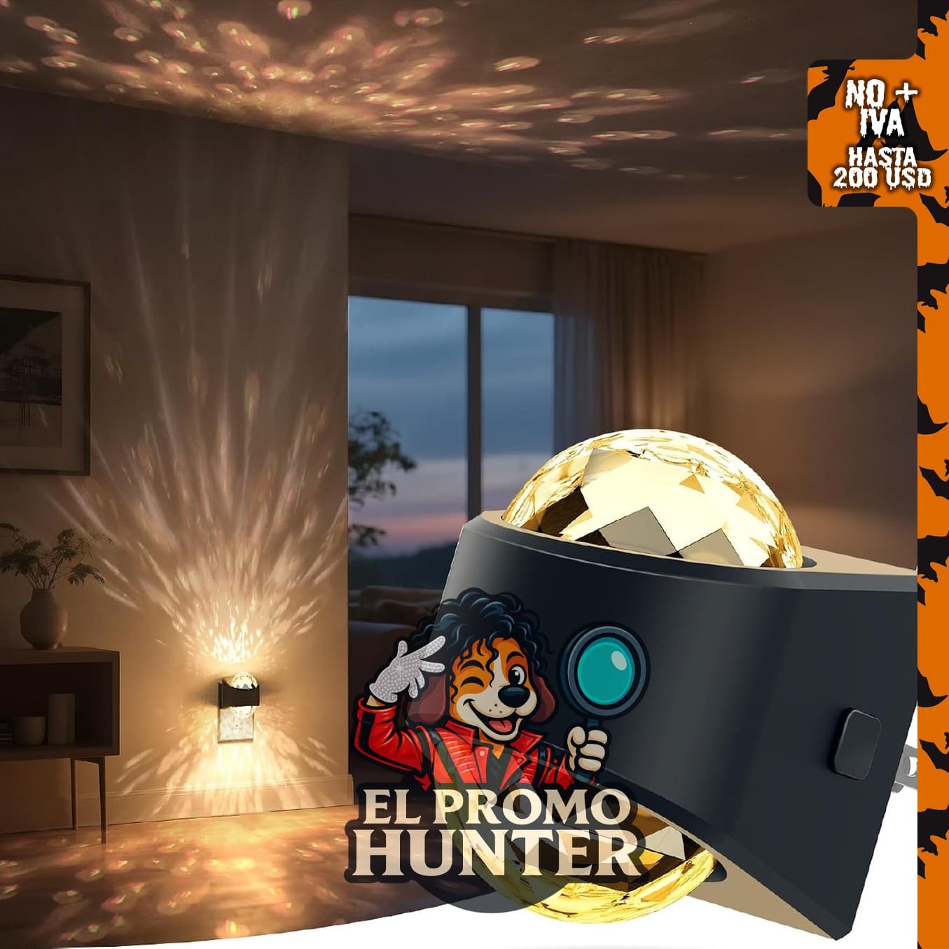 Luz nocturna Briignite, proyector LED enchufable para pared.