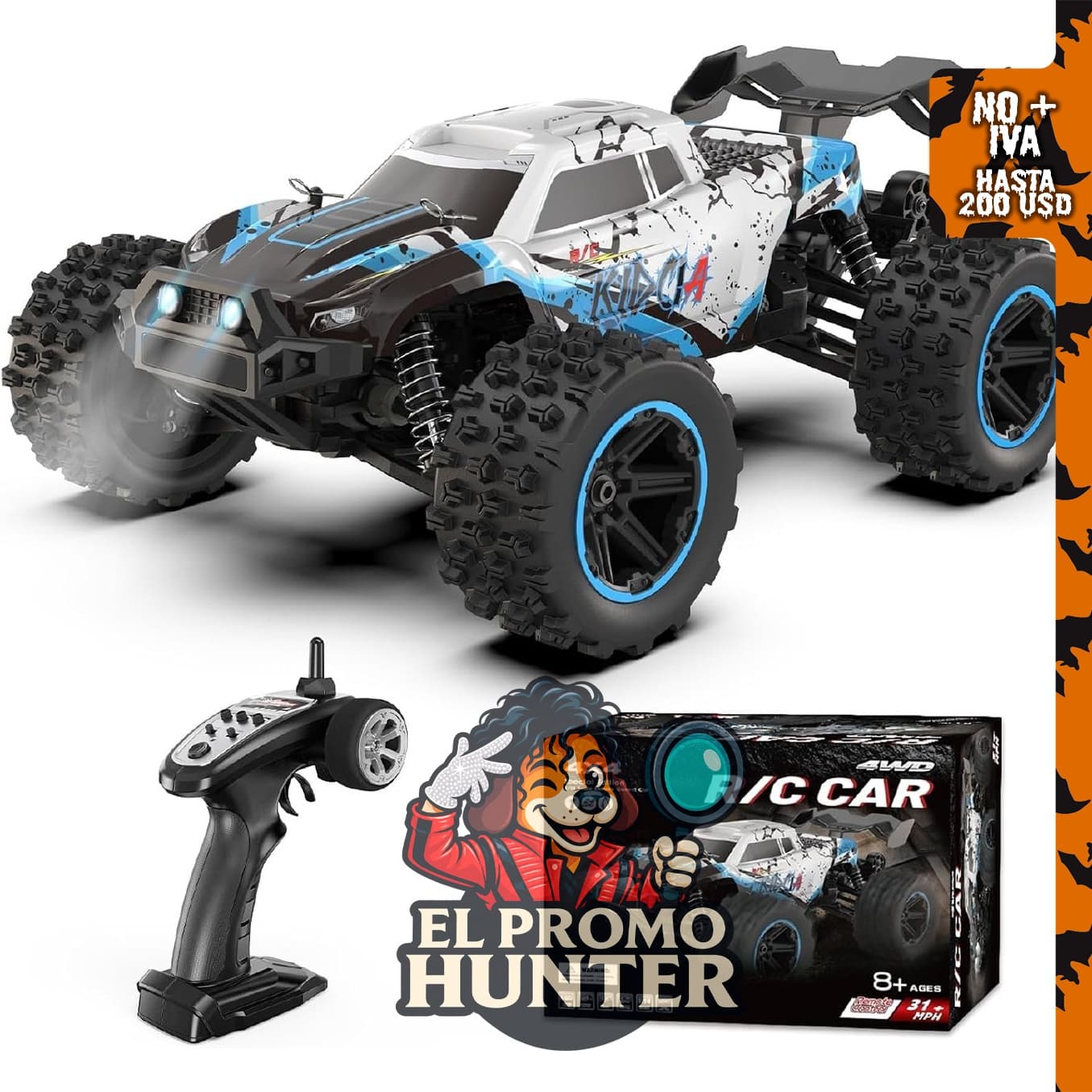 Vvoqeote 1/14 Fast RC Car, 50 KPH, 4WD, Offroad.