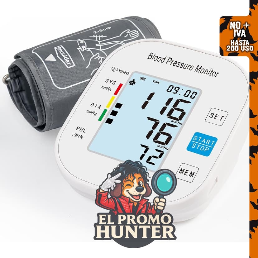Monitor de presión arterial automático del brazo BSX583, adecuado para uso doméstico.
