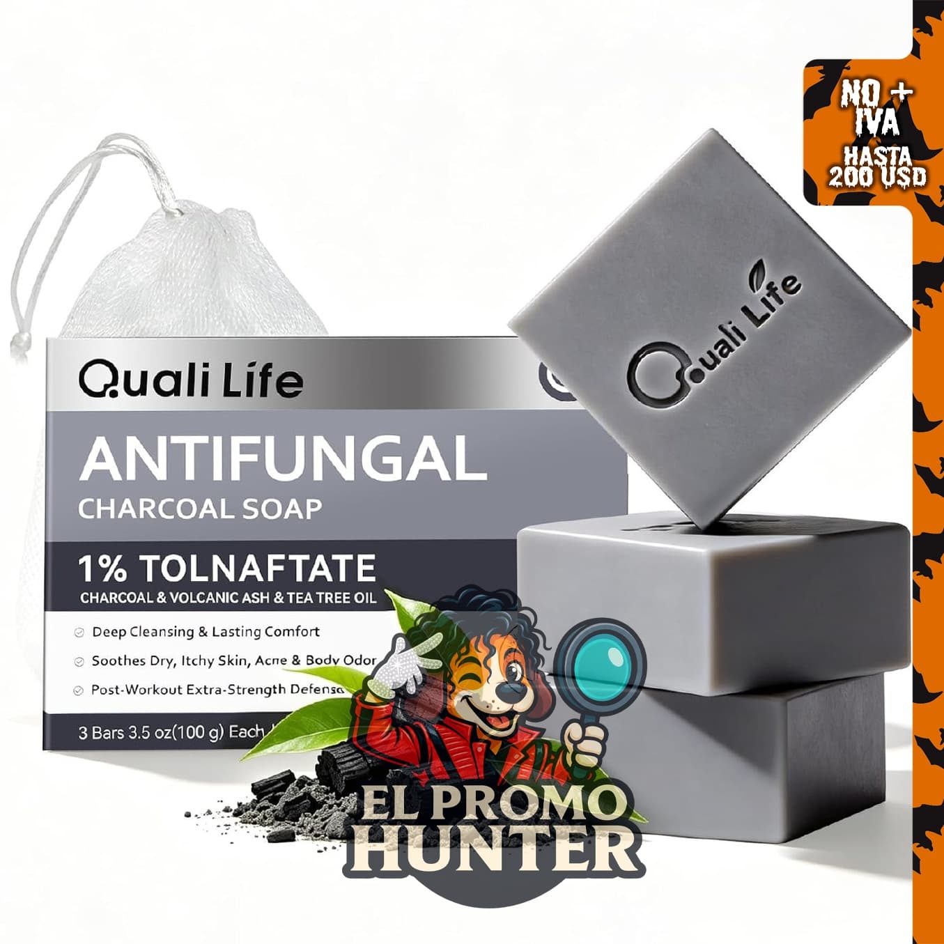 Jabón negro antifúngico con carbón y 1% de tolnaftato - 3