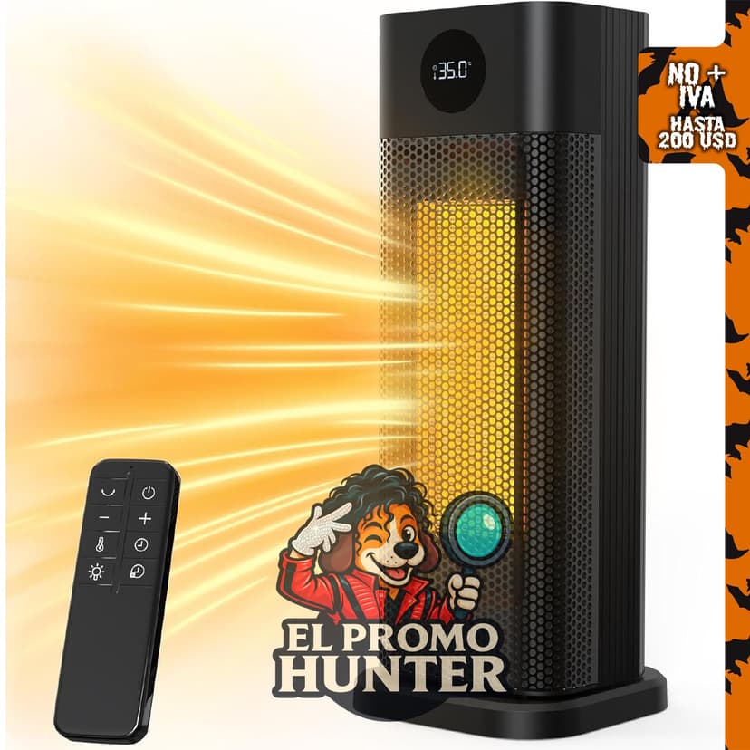Minthouz Calentador de torre de cerámica PTC de 1500 W para interiores, oscilación de 70 °.