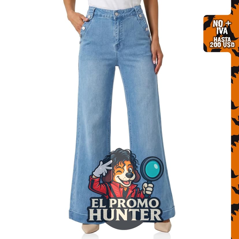 Jeans de pierna ancha para mujer, pantalones de mezclilla casuales.