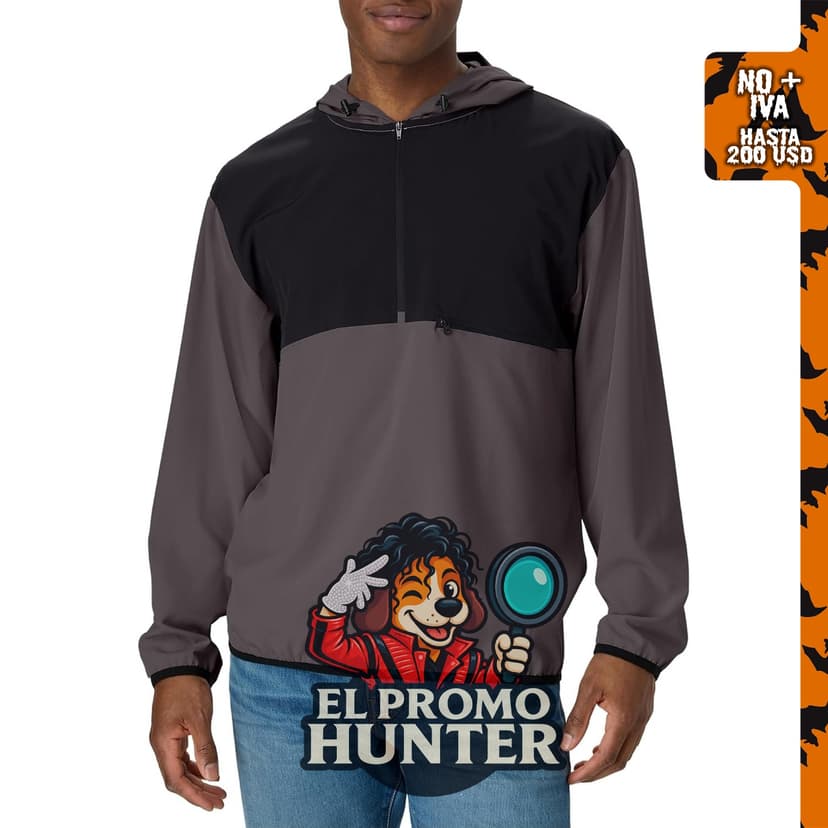 Hanes Chaqueta de lluvia para hombre Moves Packable, ligera y resistente al agua con capucha y cremallera.
