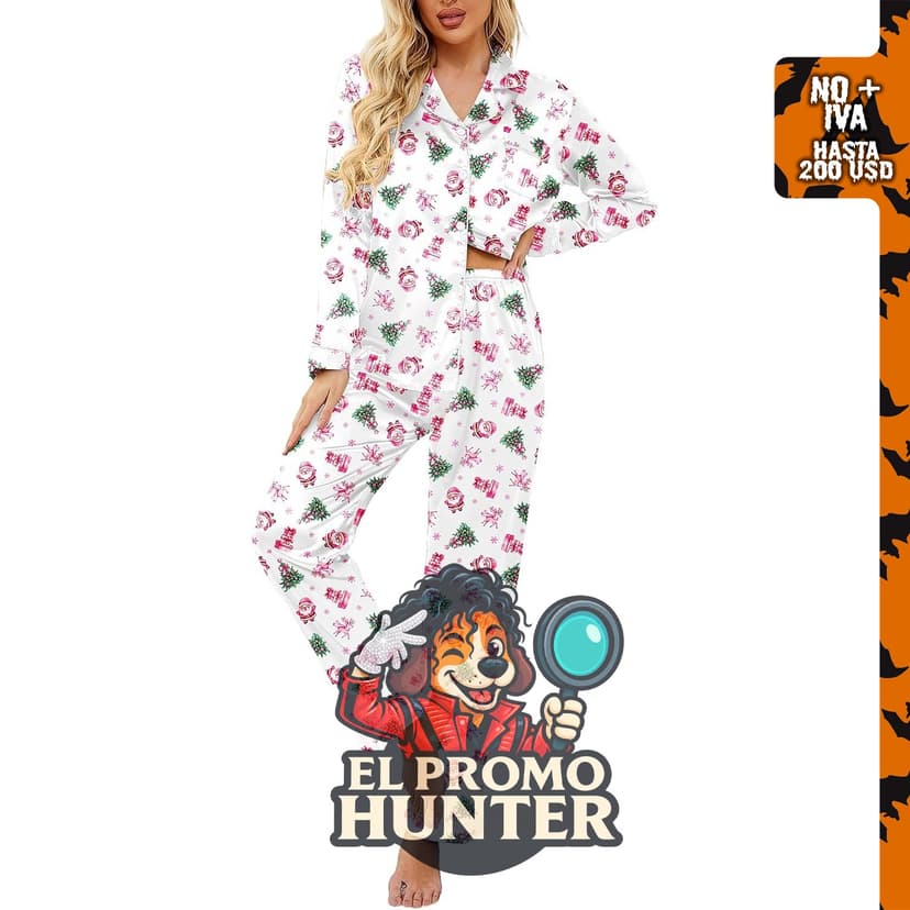 Conjunto de pijama de satén de seda clásico de Ekouaer, de manga larga y con botones.
