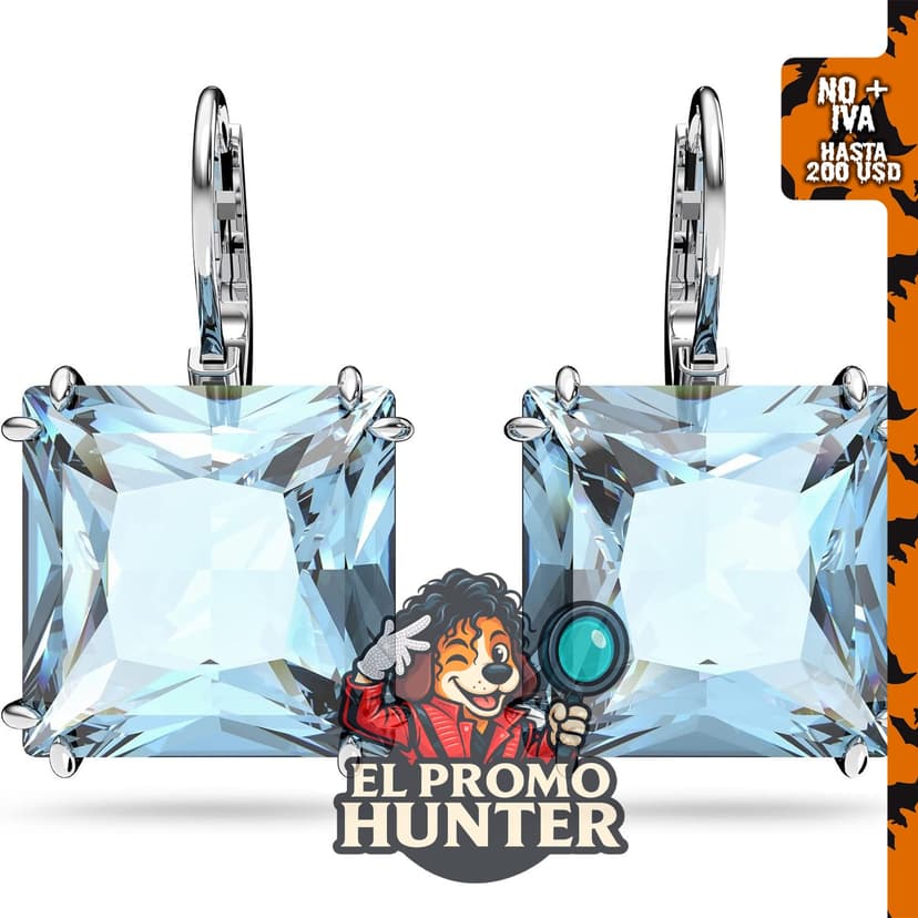 Pendientes de aro Swarovski 5619472 Millenia azul.