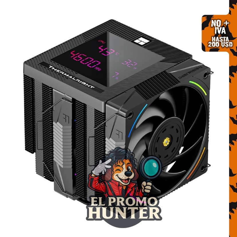 Thermalright Phantom Spirit 120 Digital EVO - Enfriador de aire para CPU con 7 tubos de calor y refrigeración de doble torre.