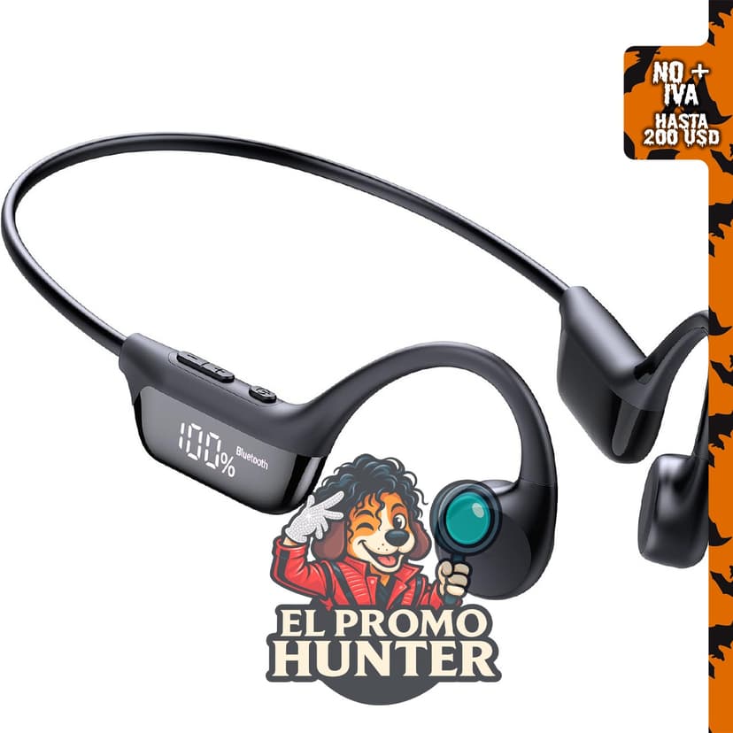Auriculares ZOVIMAX Bluetooth 6.0 de conducción ósea, diseño abierto.