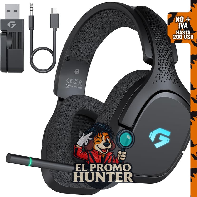 AOC Auriculares inalámbricos para juegos de 2,4 GHz para PS5, PC y Switch.