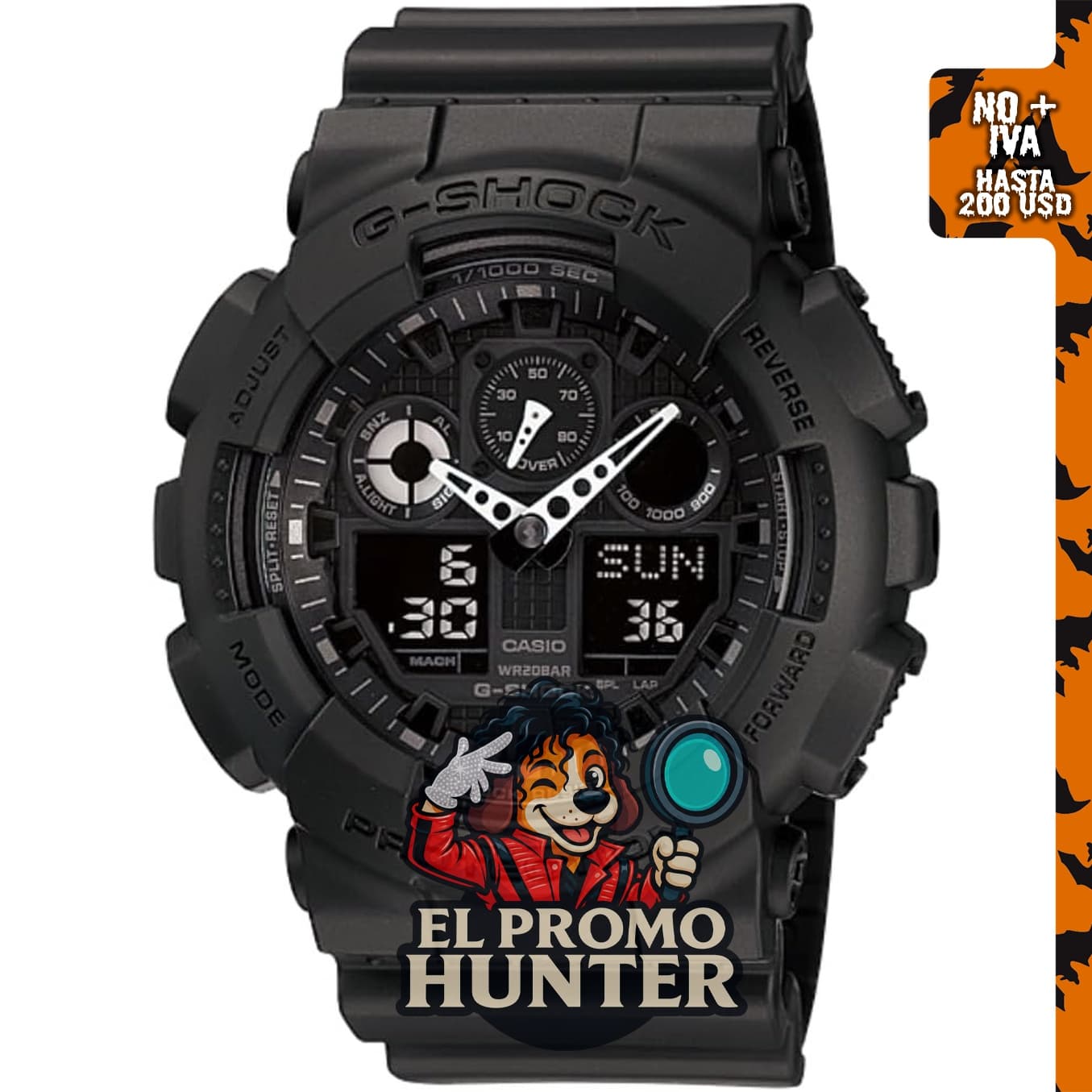 Casio G-Shock GA100-1A1, reloj analógico-digital resistente para hombre.