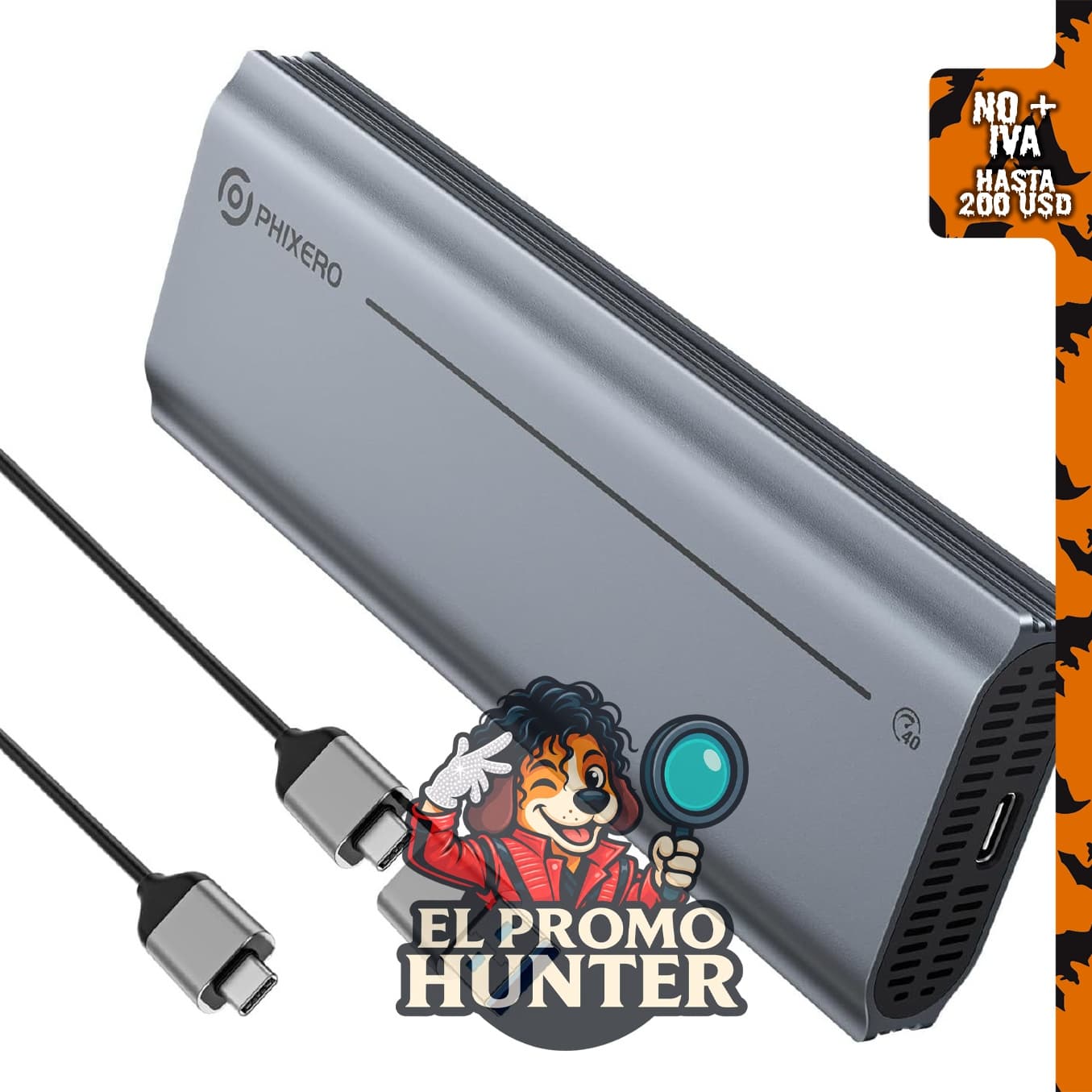 Carcasa SSD M.2 NVMe de 40 Gbps para Thunderbolt 4/3 y USB4.