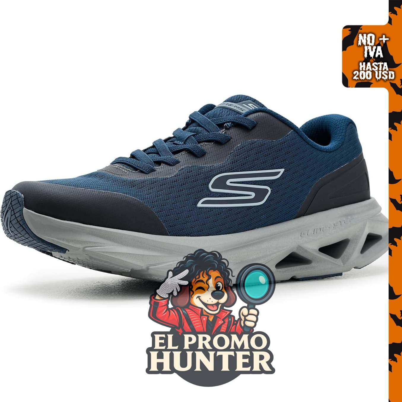 Skechers Glide Step Vortex Avalin para hombre, calzado deportivo con suela de goma y diseño ligero.