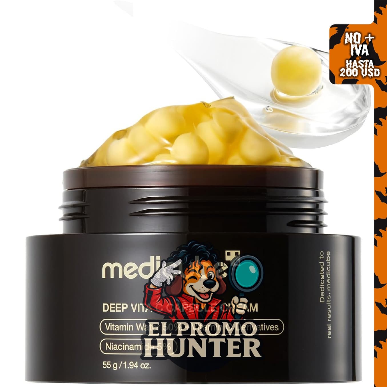 Medicube Crema cápsula con vitamina C para mejorar el tono y textura de la piel.