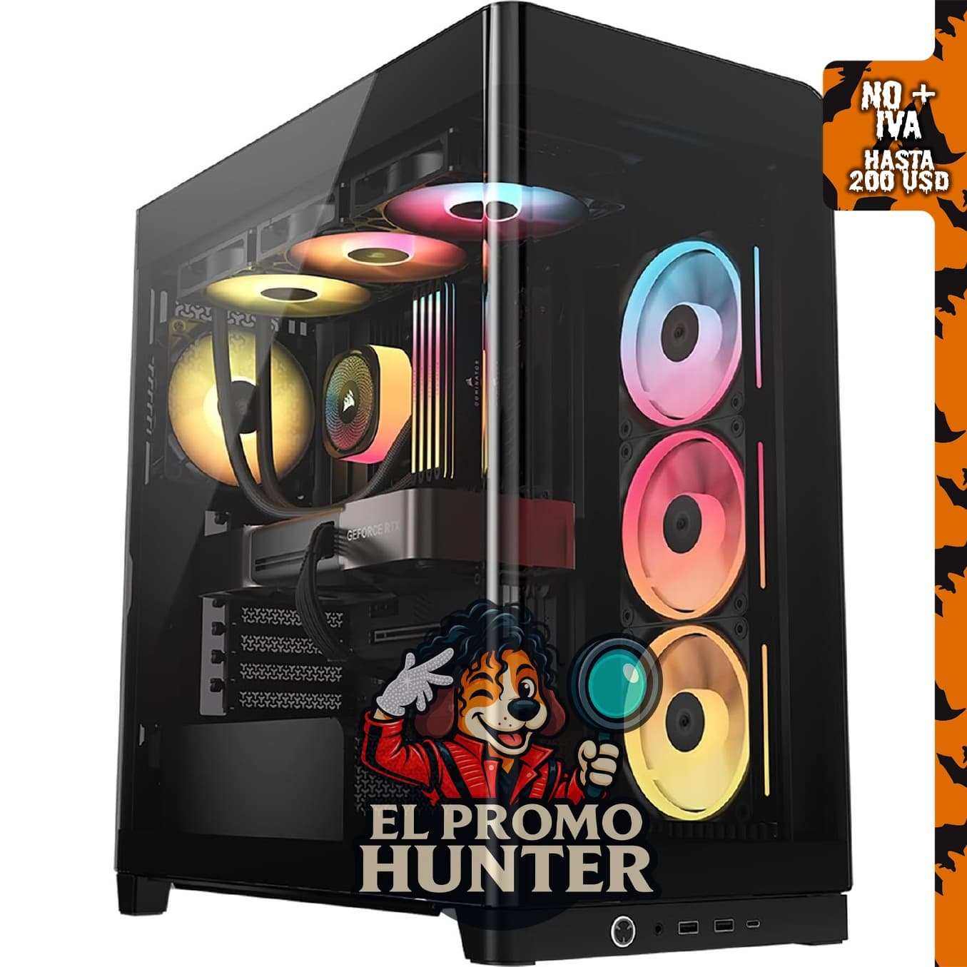 CORSAIR 4500X LX RGB Frame, caja de PC panorámica personalizable de media.
