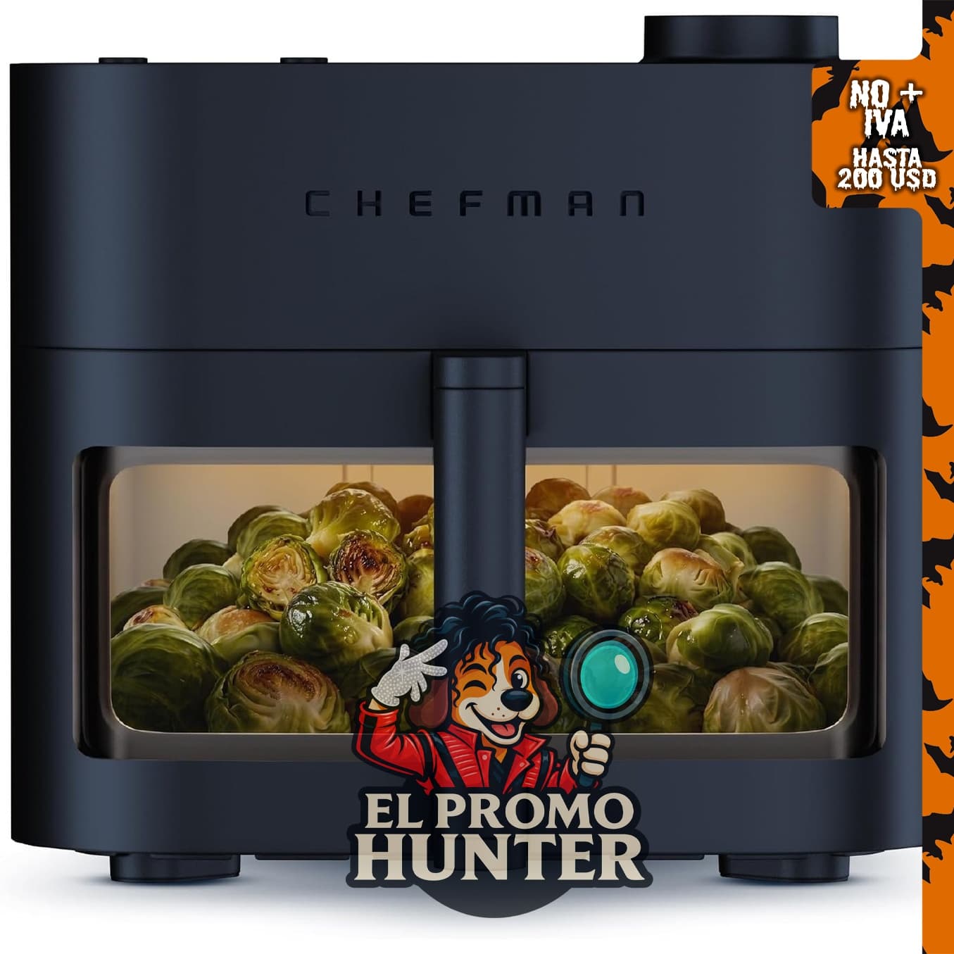 Chefman Freidora de aire Crispinator 7 en 1, capacidad de 8 qt.